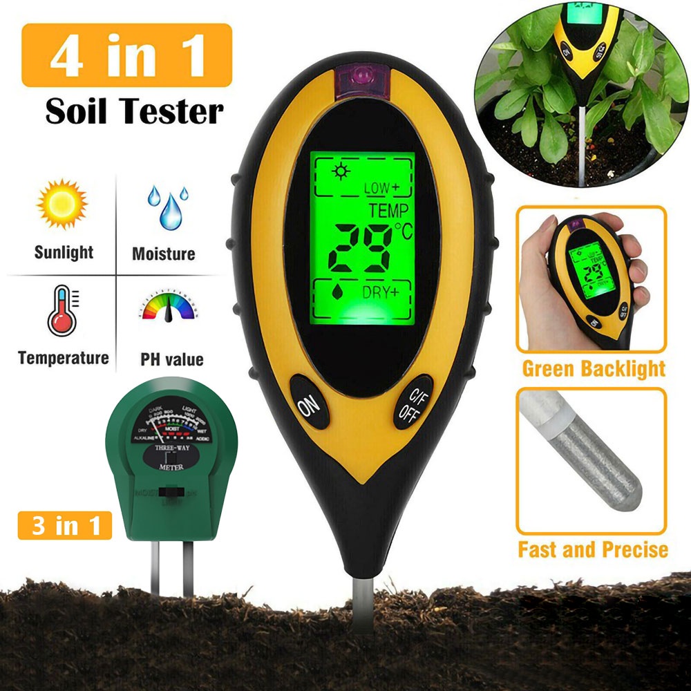 4 In 1 Soil PH Meter Soil Tester Analyzer Hygrometer Soil Environment ...