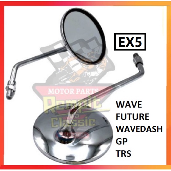 REMPIT Honda EX5 10MM Side Mirror Chrome Bulat Honda Ex5 WAVE FUTURE ...