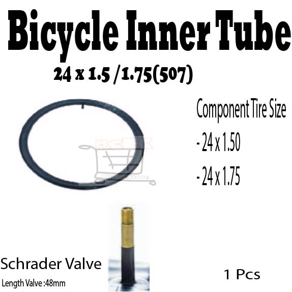 Bicycle Fixie Inner Tube (24x1.5/1.75)(Av48mm)(1Pcs) Shopee Malaysia