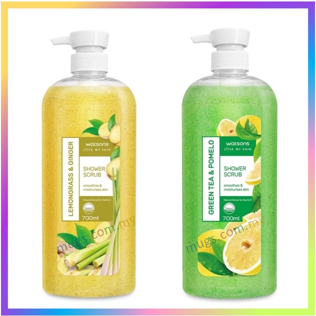WATSONS Body Wash Green Tea Pomelo Lemongrass Ginger Shower Scrub Body