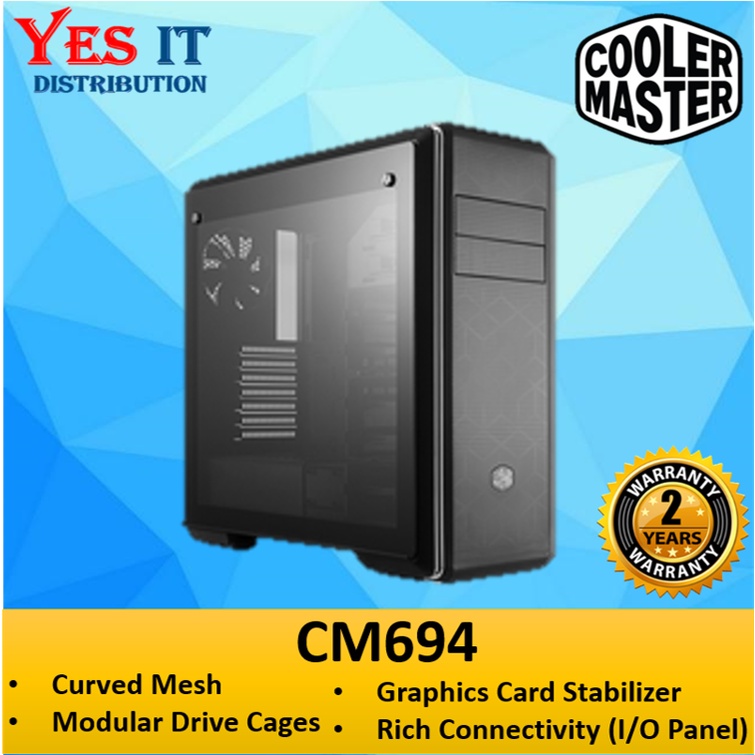 Cooler Master MasterBox CM694 Tempered Glass Chassis Mid-Tower PC Case  (MCB-CM694-KG5N-S00)