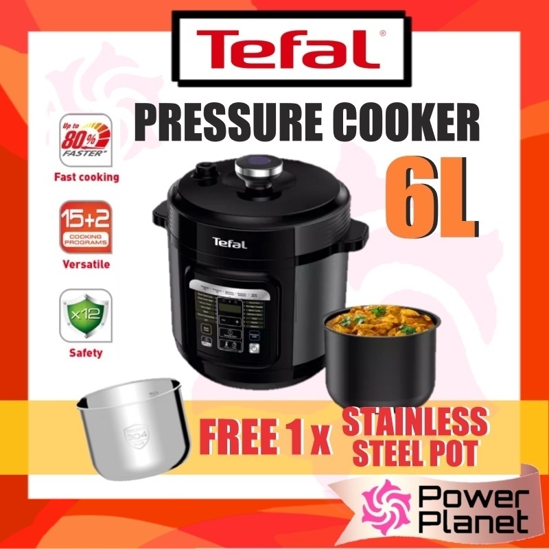 Tefal Home Chef Smart Multicooker (Pressure Cooker) with Inner Pot, CY601D+XA622D