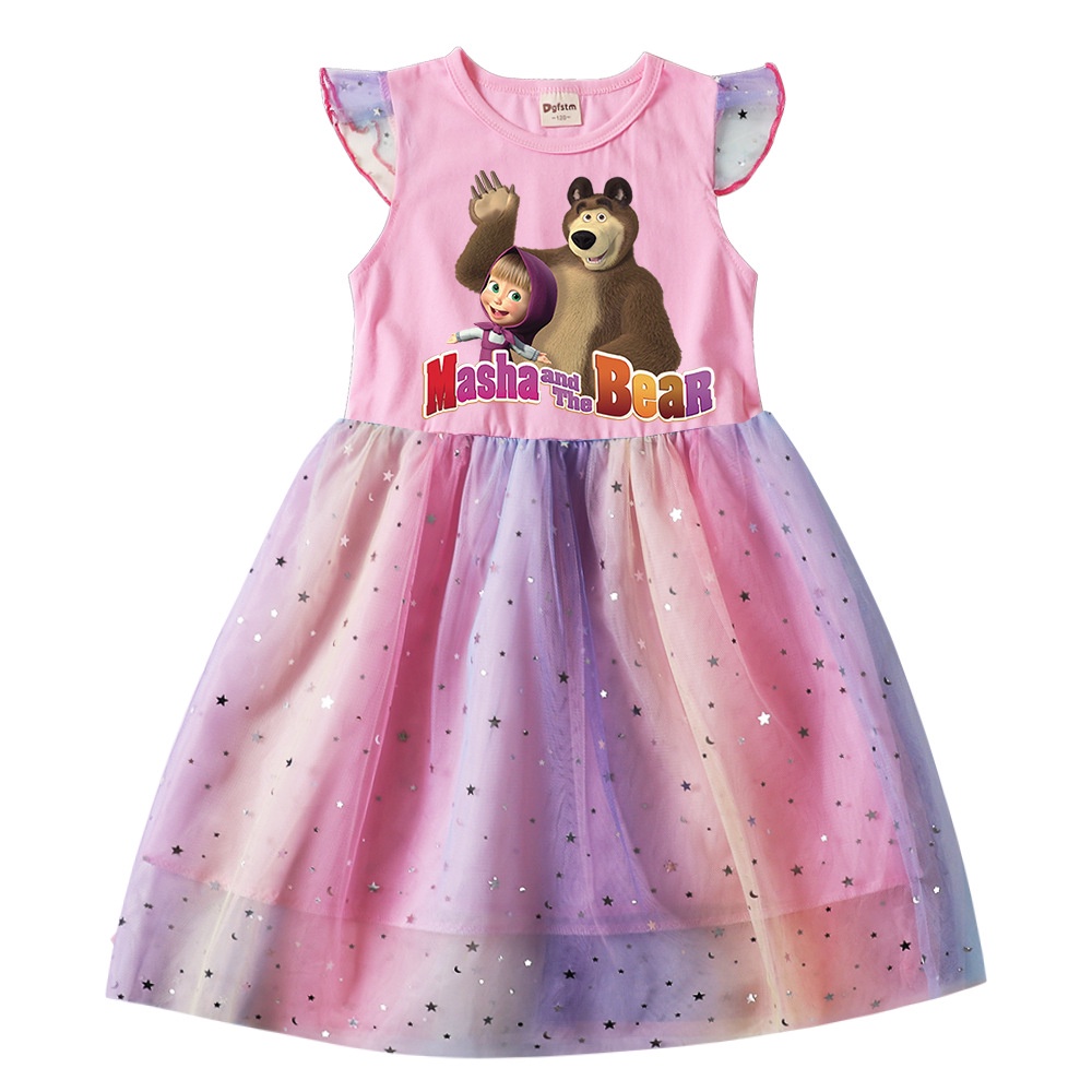 Masha and The Bear Princess Dresses Birthday Party Girls Dresses Children  Clothing | Shopee Malaysia