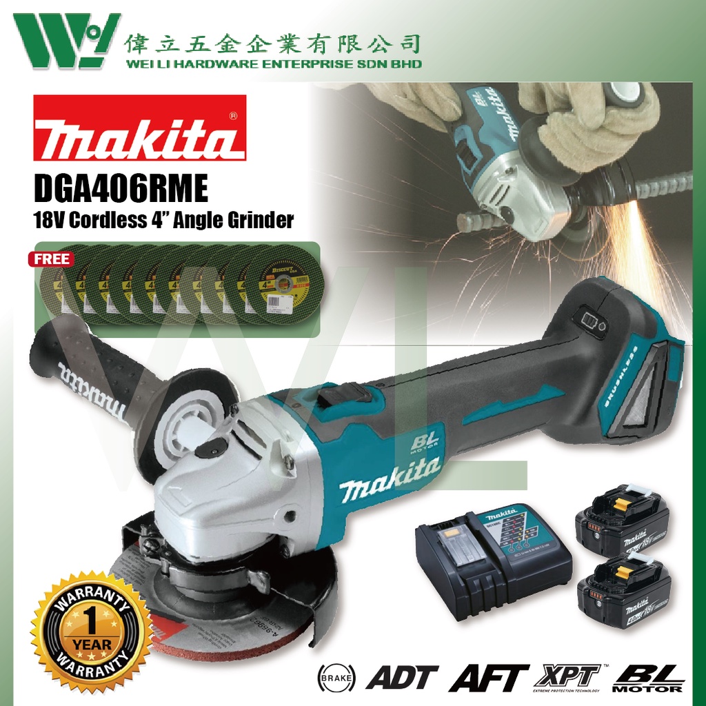 Makita battery online grinder