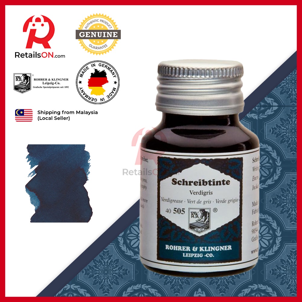 Rohrer & Klingner Ink Bottle (50ml) - Verdigris / Fountain Pen Ink ...