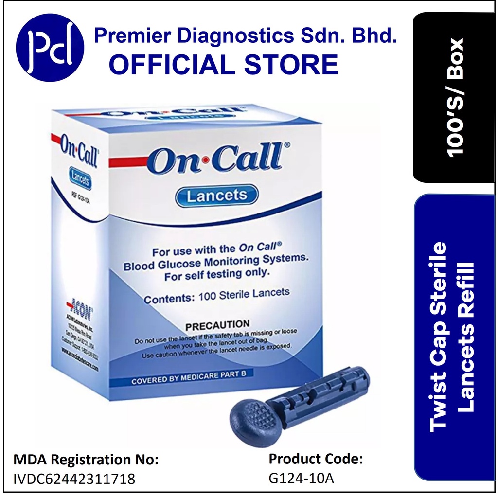 On.Call Twist Cap Lancets 30G (4x25's/box) Shopee Malaysia