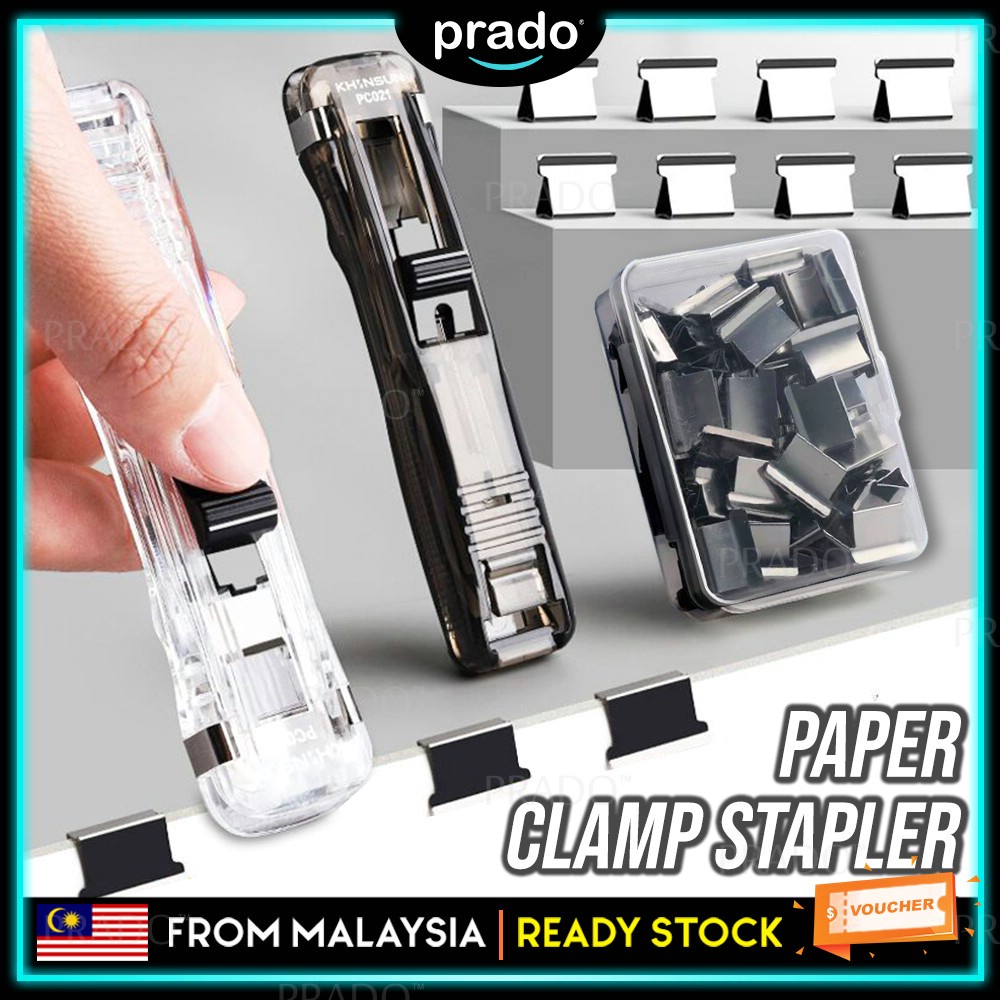 PRADO Portable Binder Stapler Paper Push Clamp School Office File Paper ...