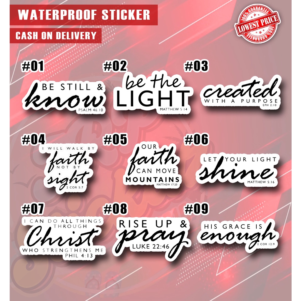 Christian Bible Verse / Vinyl | Waterproof Stickers | Shopee Malaysia