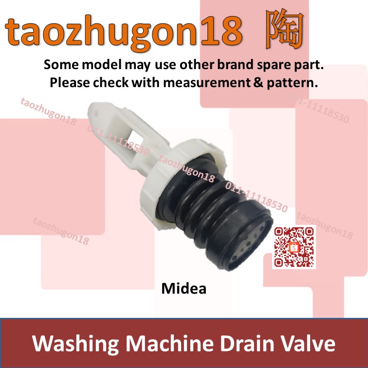 Midea Washing Machine Drain Valve Kit Packing Black Rubber Stopper