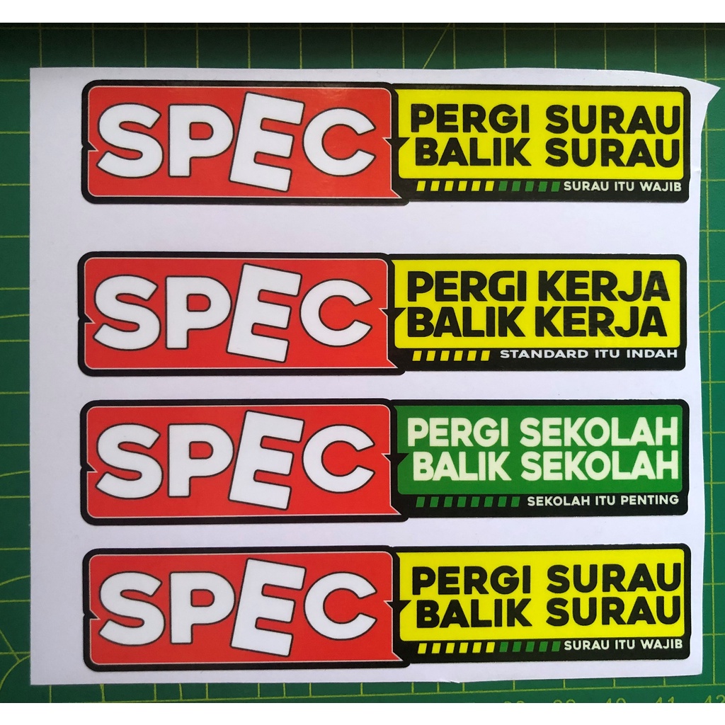 STICKER SPEC PERGI KERJA BALIK KERJA, SPEC PERGI SEKOLAH BALIK SEKOLAH ...
