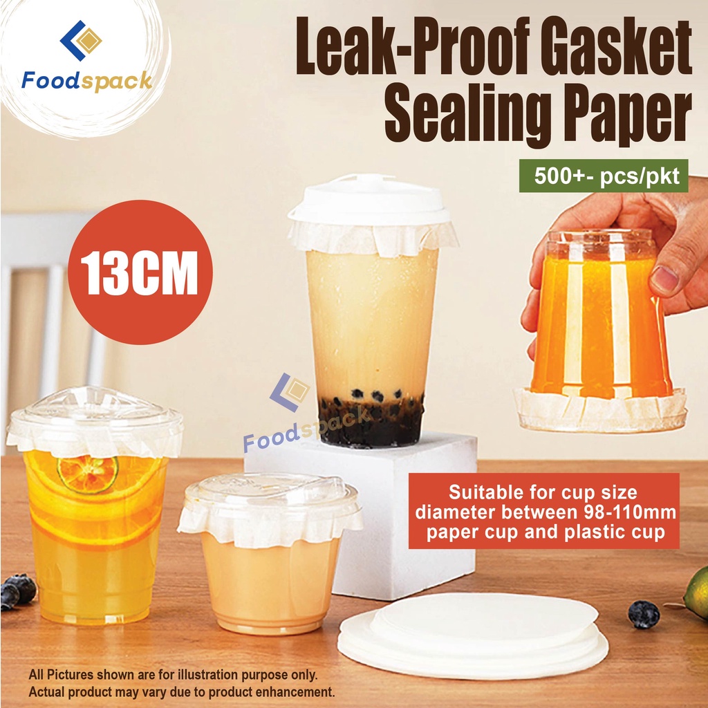 13CM Leak-Proof Gasket Sealing Paper for Takeaway Drinks Cup Lid (500 ...