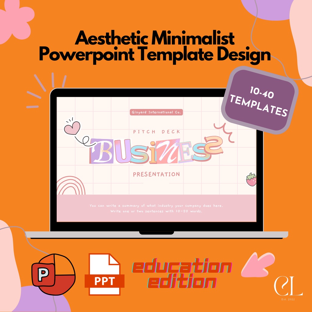 Aesthetic Minimalist Fancy Colourful Powerpoint Slides Premium Editable ...