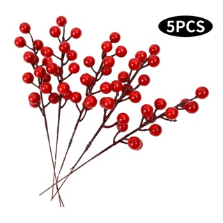 Chinese New Year Artificial Rich Fruit Bucket Berry/ Simulation Red Berries  Branches for Home Xmas Wedding Fake Flower Wreath Decoration