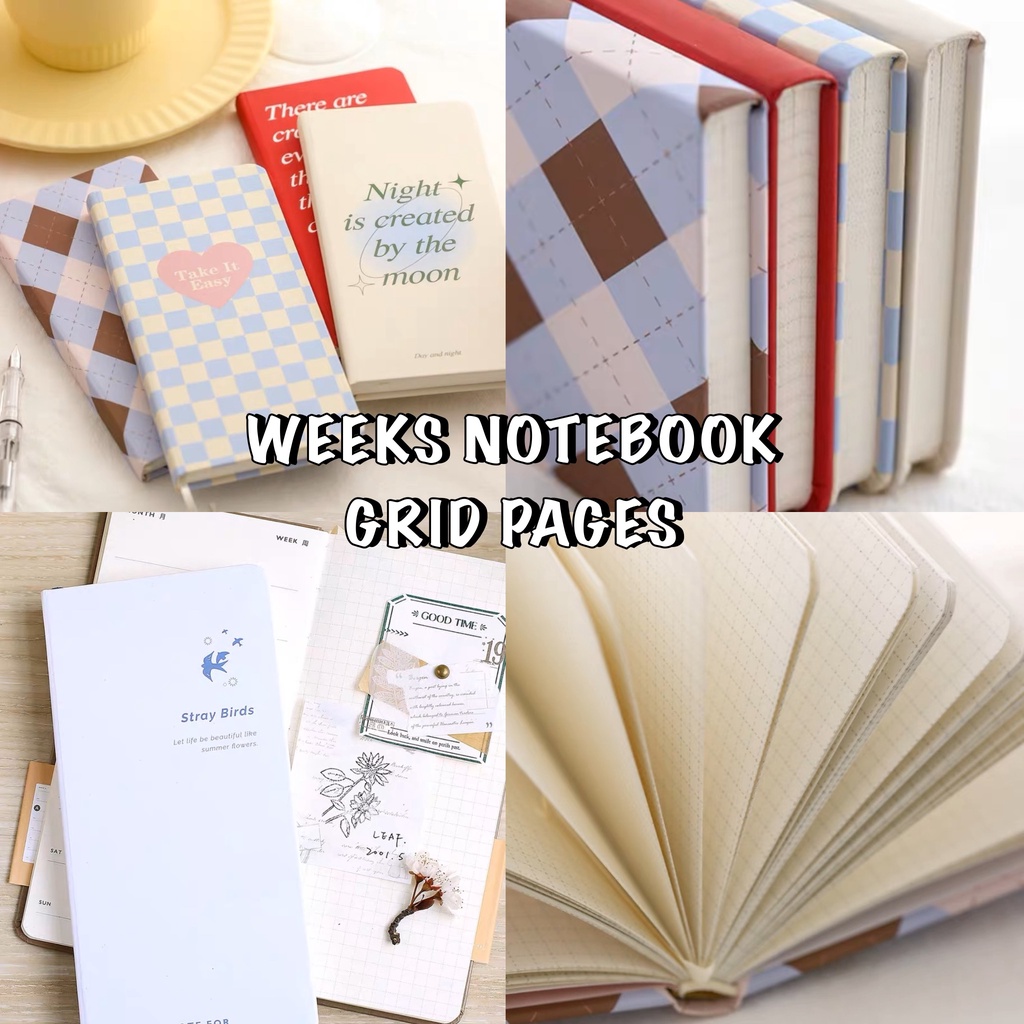 jc journal / weeks portable notebook grid page / 94 x 187mm | Shopee ...