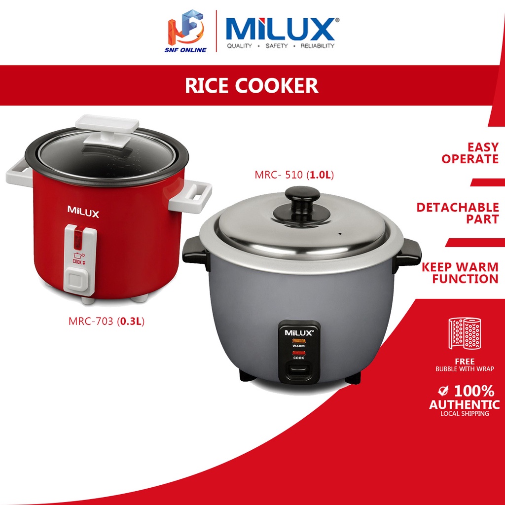 Milux Classy Mini Rice Cooker (0.3 L) MRC703 (1.0L) MRC510 Shopee