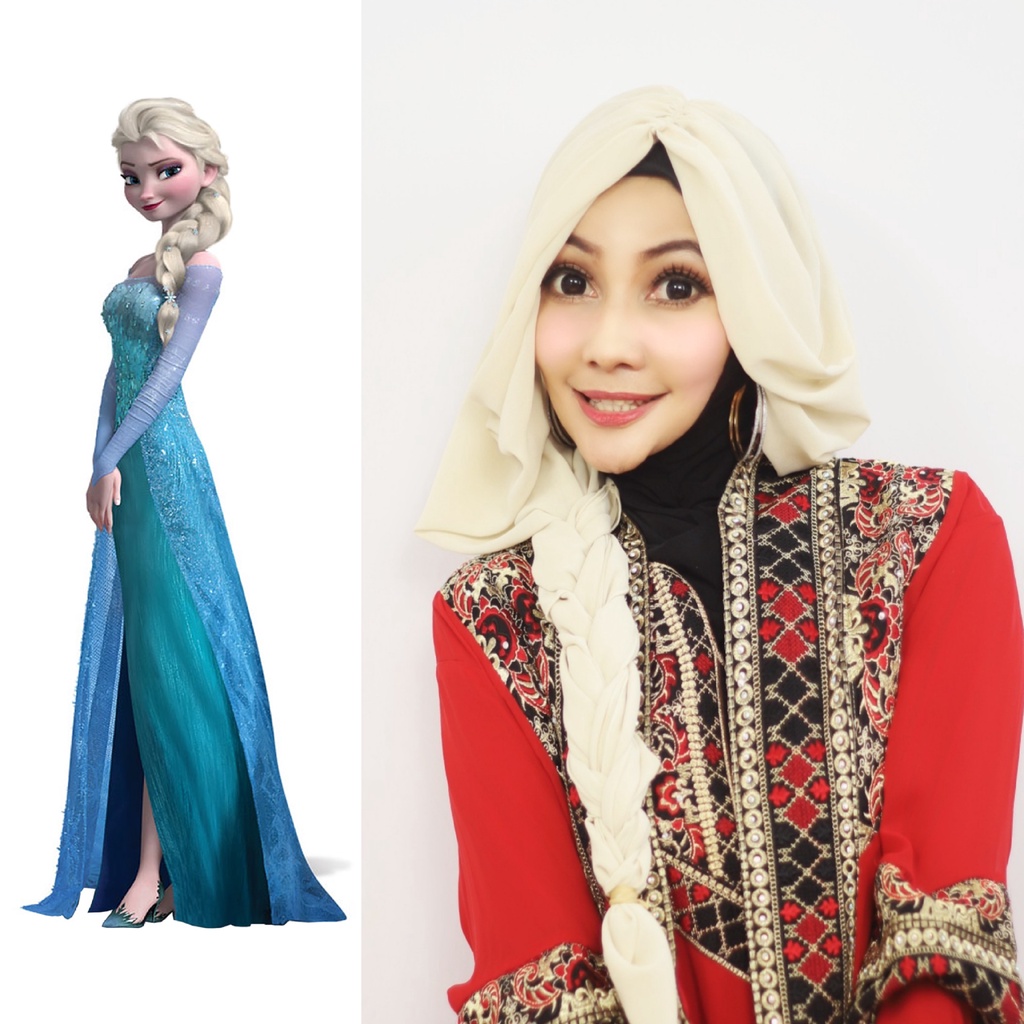 Elsa Character Hijab - Nonnetedy | Shopee Malaysia