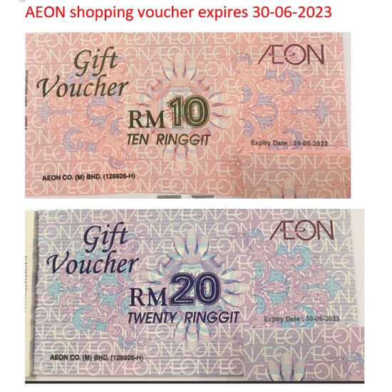 Aeon Gift Voucher Rm10 And Rm20 Expire 31-12-2024 