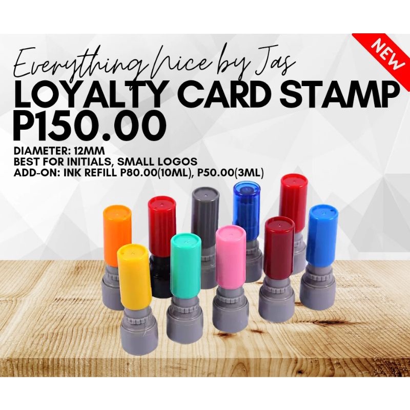 Loyalty Card Personalised Self-Inking Stamp 12mm | Shopee Malaysia
