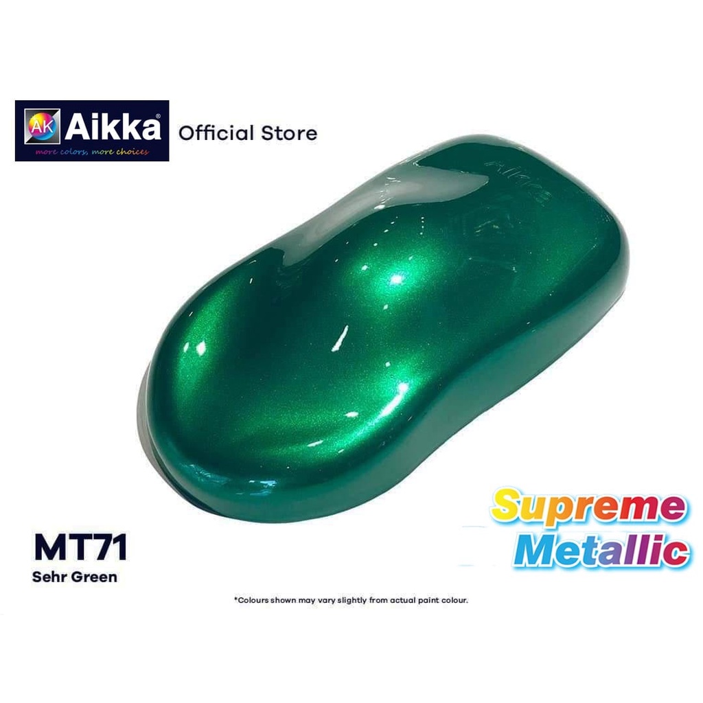 Aikka Supreme Metallic Mt71 Sehr Green Cat Kereta Motor Cat Bancuh Siap 2k Car Paint Diy