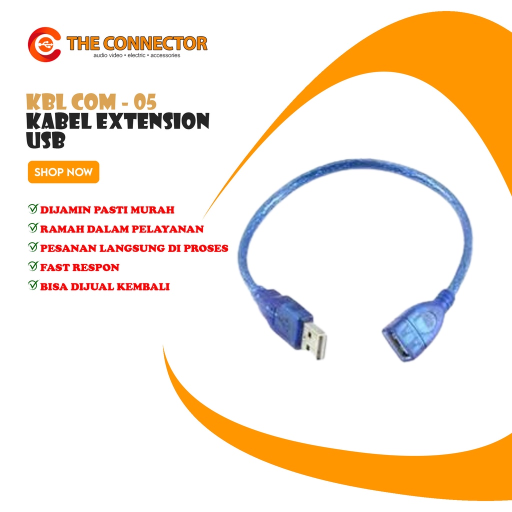 Usb MALE FEMALE Cable 30CM/USB Extension/USB EXTENDER 30CM | Shopee