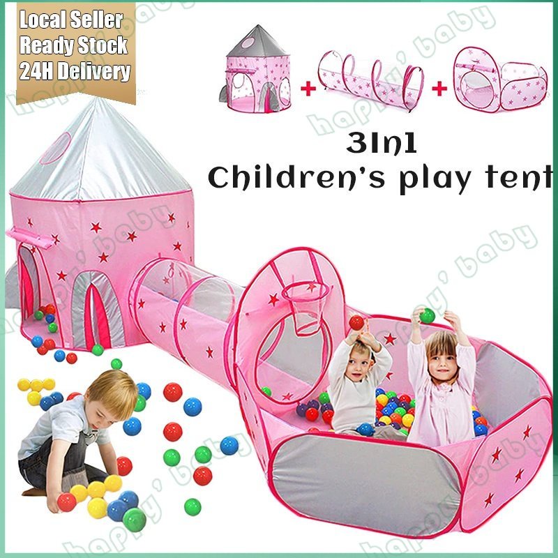 Kiddzery Kiddey Ball Pit Play Tent Kids Tunnels Crawl Indoor
