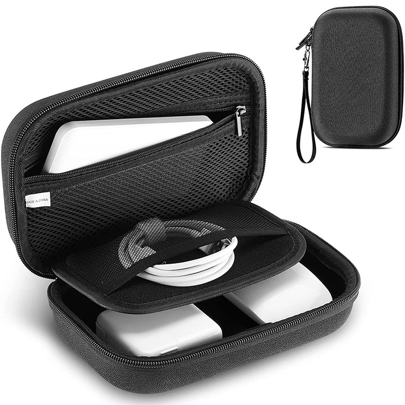 Electronics Accessories Organizer Hard Carrying Case with Double Zipper