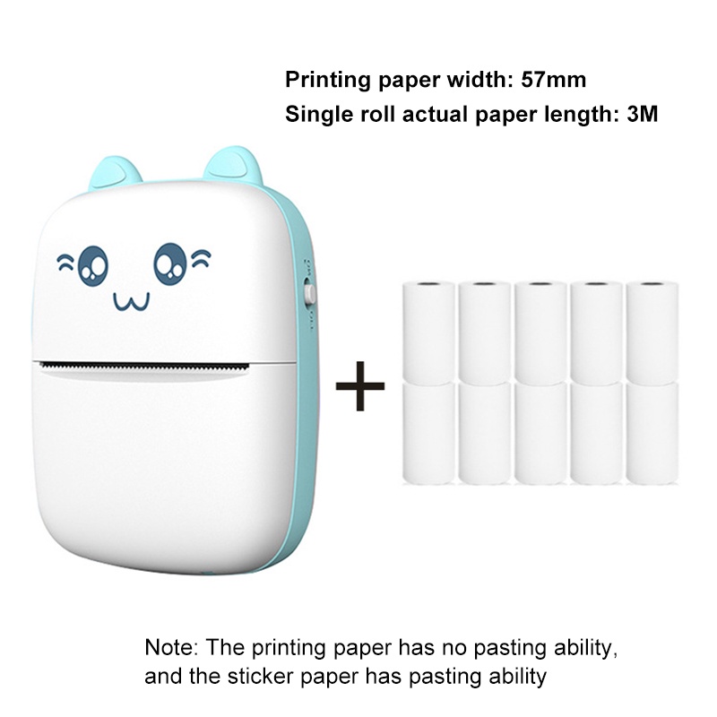 Mini Portable Thermal Printer Wireless Bluetooth Pocket Printer 57mm ...