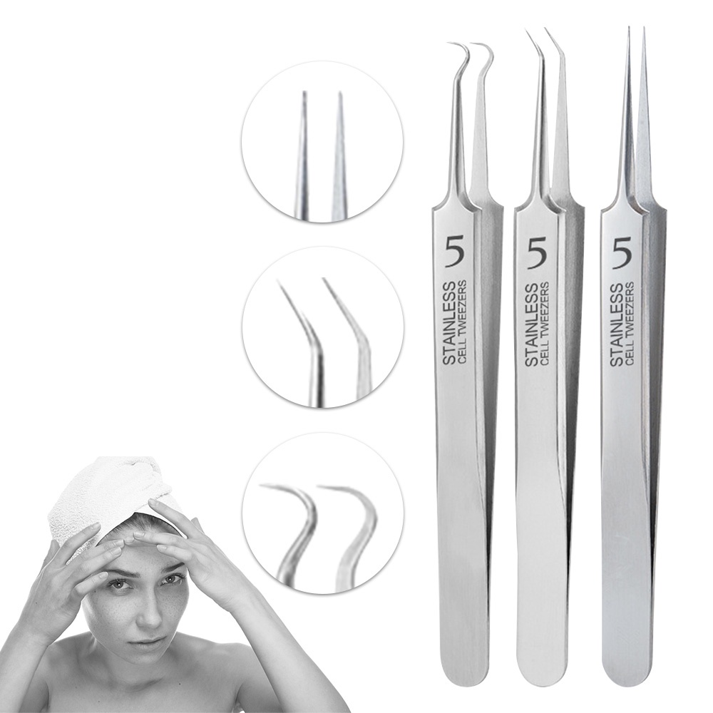 No. 5 Acne Blackhead Removal Tweezers Beauty Salon Pimples Needles Deep ...