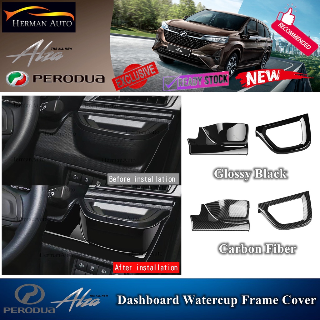 HermanAuto Perodua Alza 2022 Dashboard Watercup Frame Cover Garnish ...