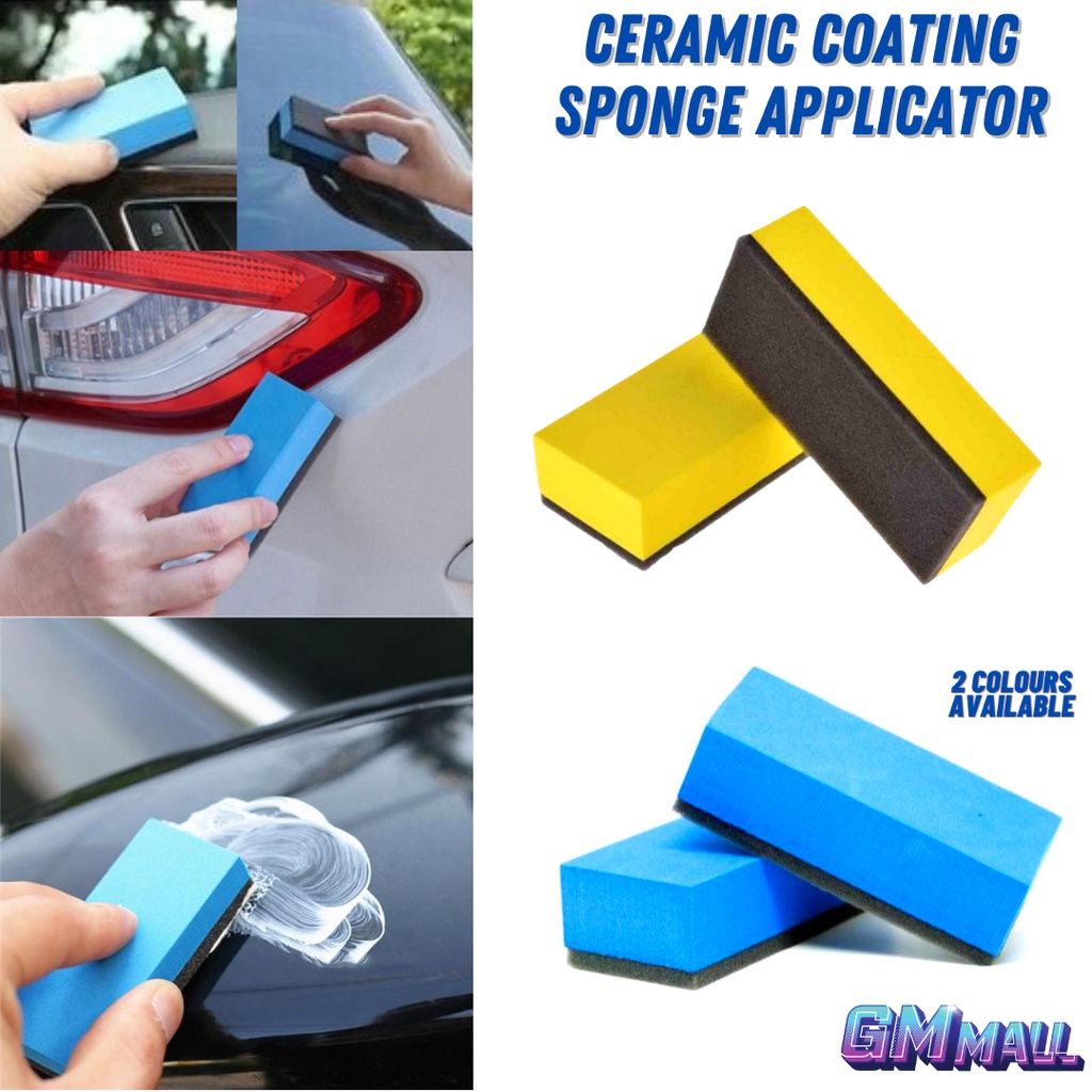 CAR CERAMIC COATING SPONGE APPLICATOR Detailing Glass Wax Polish Pad ...
