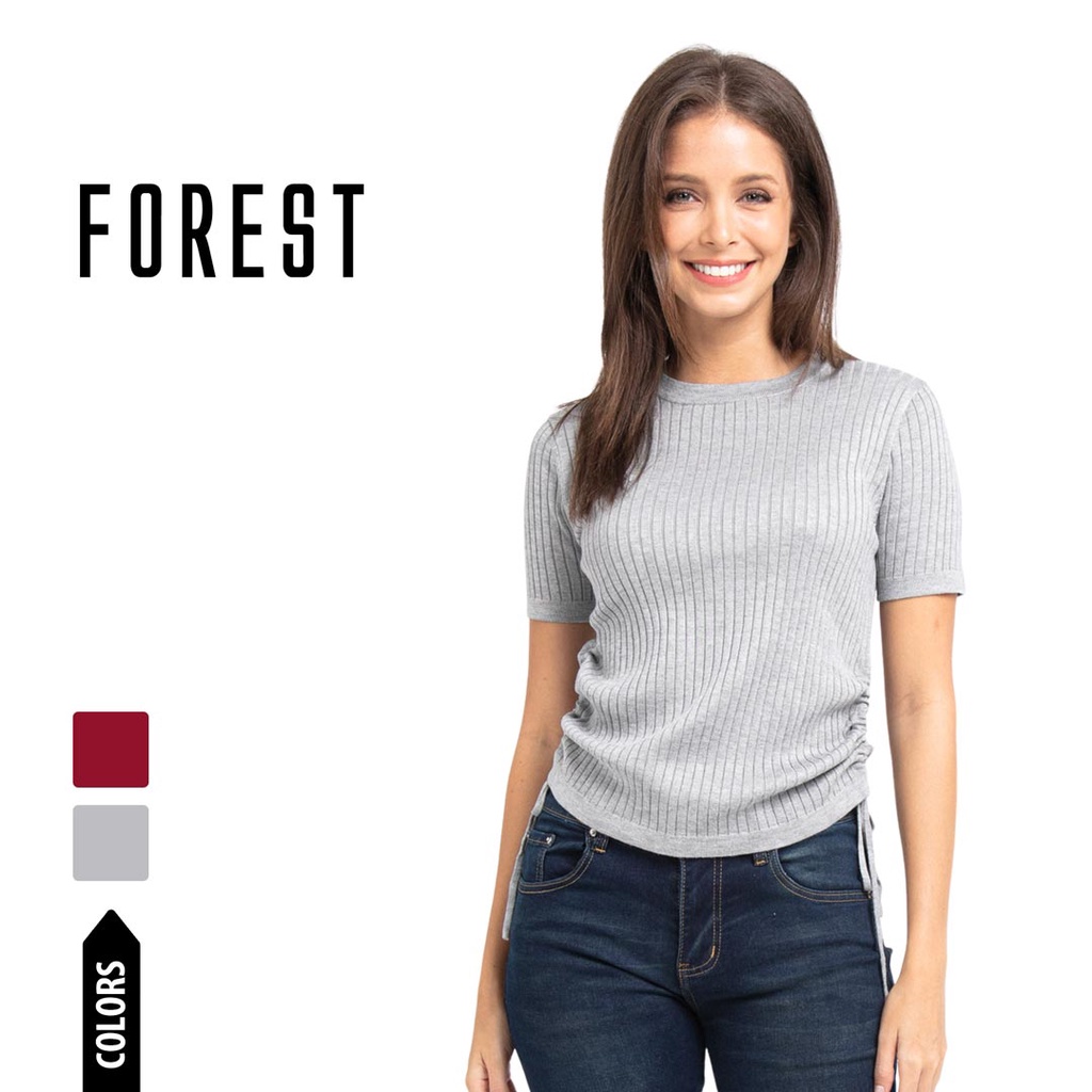 Forest Ladies Fancy Knitted Round Neck T Shirts Ladies Knitwear Baju Perempuan Knitwear 822245 Shopee Malaysia