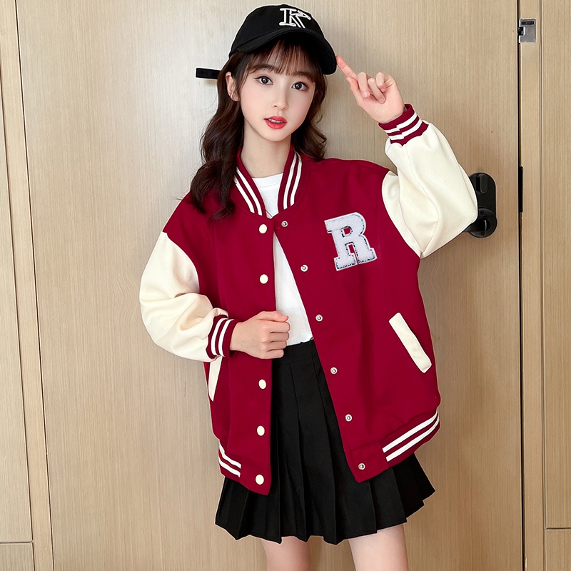 girl jackets spring and autumn new baby color print fried street boys