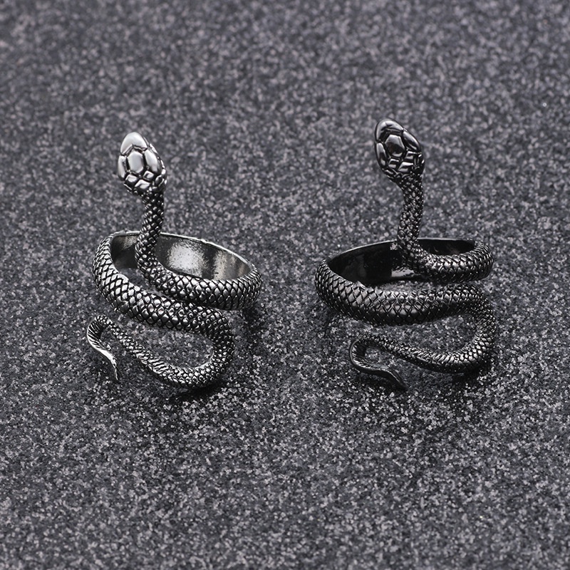 Vintage Gothic Men's Fashion Snake shaped Opening Ring Jewelry ...