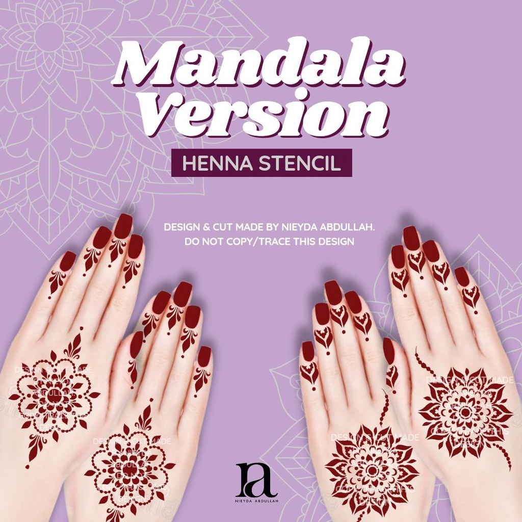 Sticker Inai Lukis Henna Stencil MANDALA VERSION by Nieyda Abdullah ...