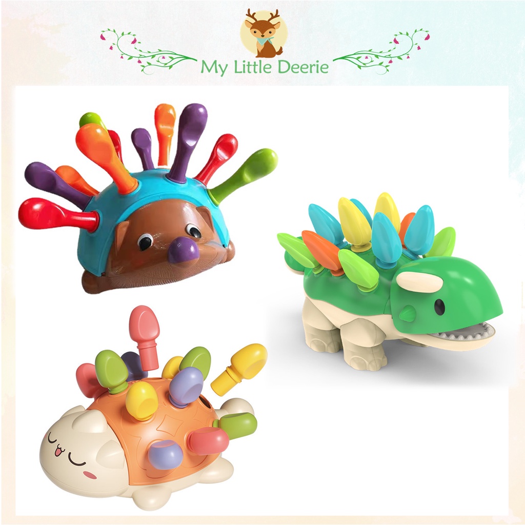 Hedgehog & Dinosaur Colour Sorting/Colour Matching Children Kids Fine Motor Occupational Therapy ...