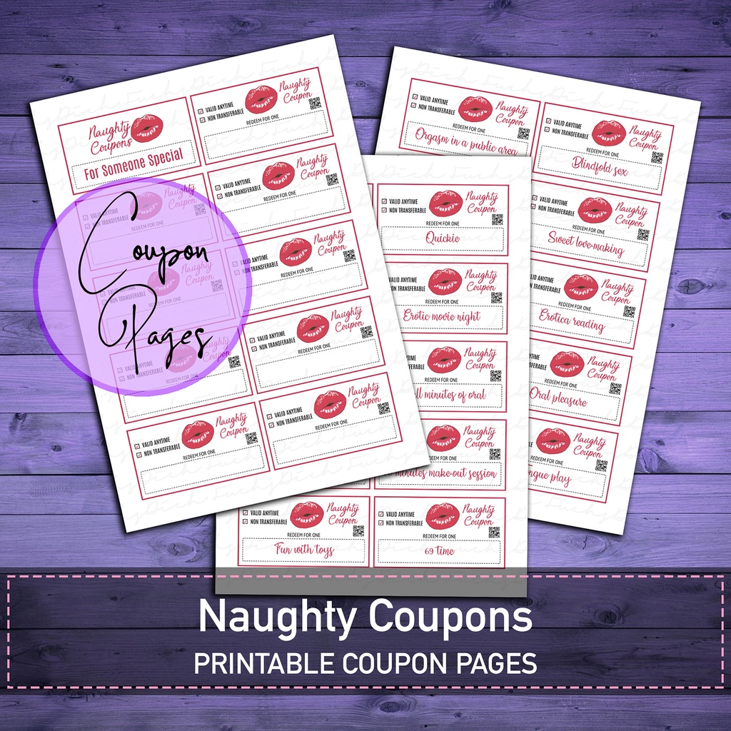 FuchsDich Printable Naughty Coupons Pages | PDF Valentine's Gift | Couple | for Him for Her ...