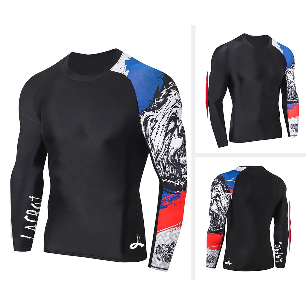 Ready Stock LAFROI Men's Long Sleeve SwimSuit Rush guard Fit