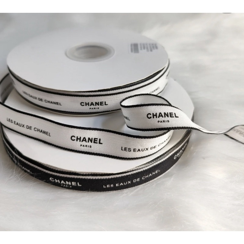 Chanel feel Black/white cotton with edge Ribbon Type/bespoke your ...