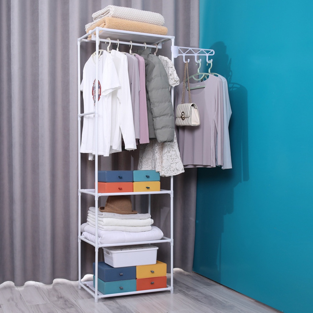 Rak Almari Rak Sangkut Baju Wardrobe Storage Metal Cloth Rack Hanger ...