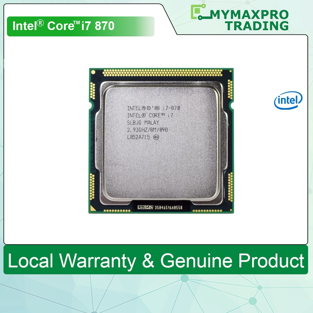 Intel Core i7-870 Processor 2.93GHz 4Cores 8MB 2.5GTs LGA1156 CPU