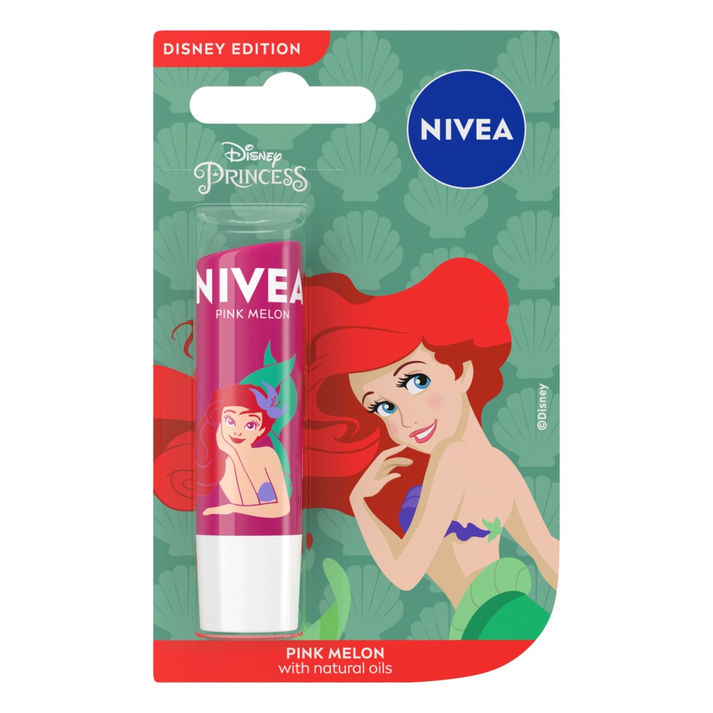 NIVEA Lip Disney Ariel Pink Melon Lip Balm 4.8g / Lip Care / Color