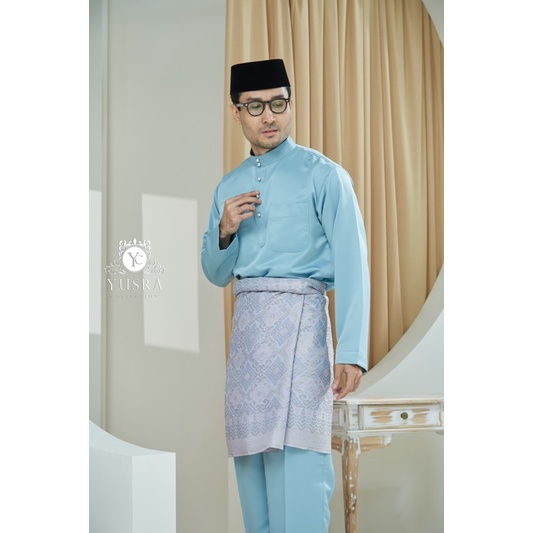 BAJU MELAYU SMOKEY BLUE YUSRA COLLECTION | Shopee Malaysia