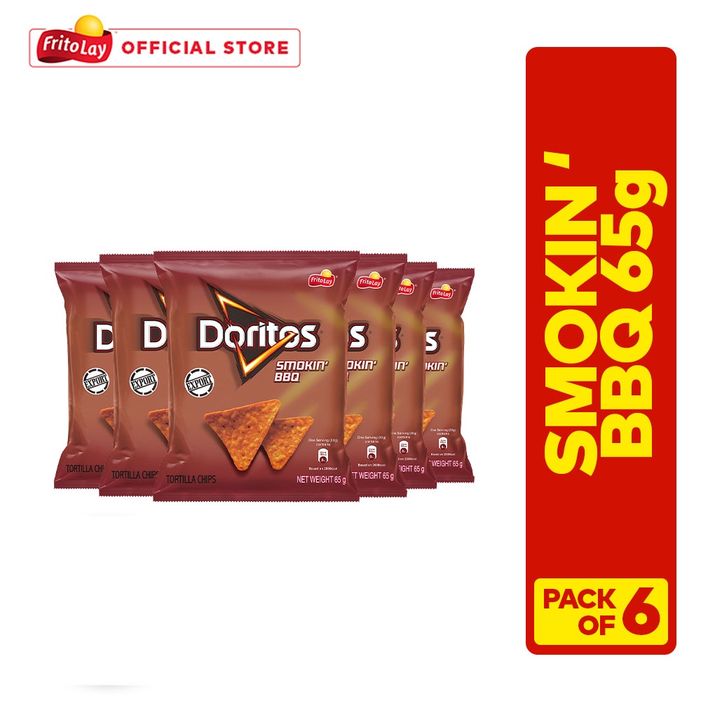 Doritos Barbeque (BBQ) Tortilla Chips Snack 65g (Pack of 6) | Shopee ...