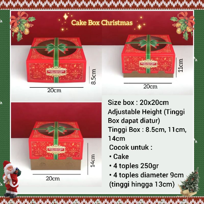 Christmas Cake Box Christmas Cake Box 20x20cm Packaging Shopee Malaysia