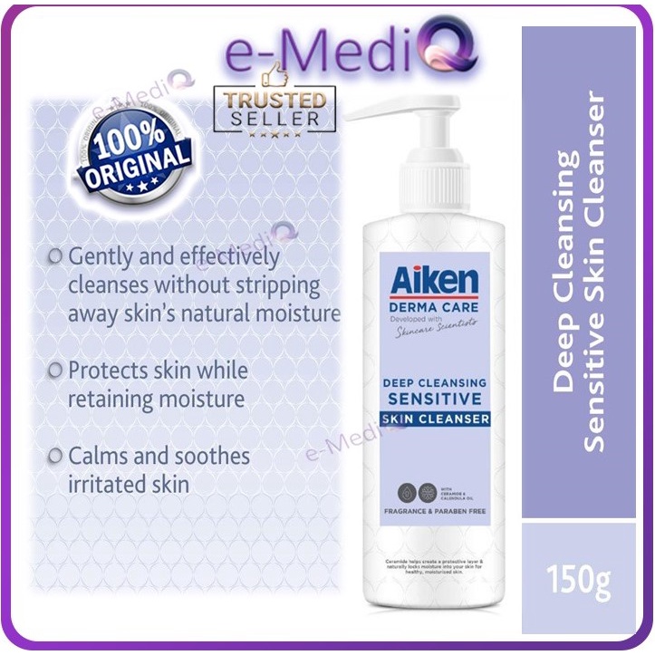 AIKEN DERMA CARE Deep Cleansing Sensitive Skin Cleanser 150g Shopee
