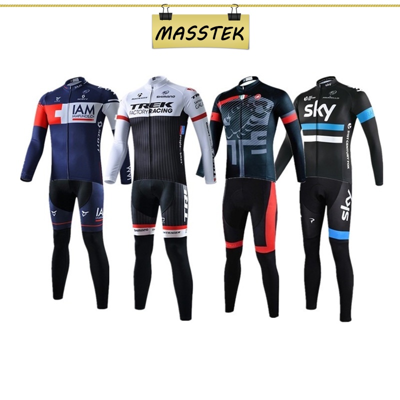 MASSTEK Johor 1set Cycling Jersey Set Long Sleeve Long Pant Cycling Bike Clothing Racing