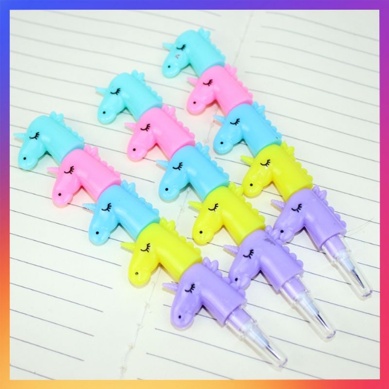 Cute 5 in 1 Unicorn Stackable Lead Pencil School Stationary Pensel ...