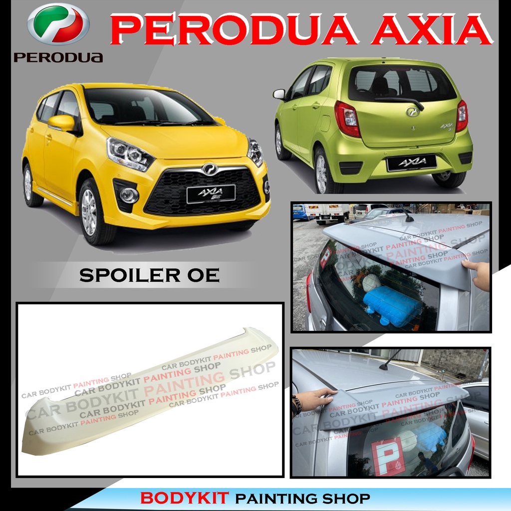 Perodua Axia Oem Style Rear Spoiler Trunk Spoiler Ducktail