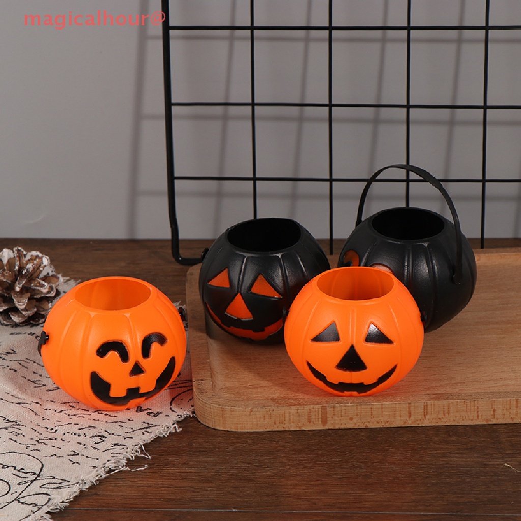 magicalhour Halloween Party Props Plastic Pumpkin Bucket Decoration