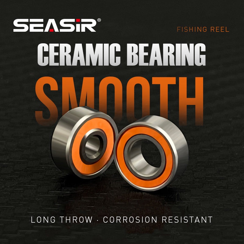 SEASIR Full Ceramic Hybrid Fishing Pulley Ball Bearings Side Cover  (3x10x4mm) + Spool Bearing (5x10x4mm)